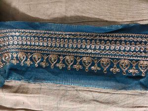 Teal Embroidered lace
