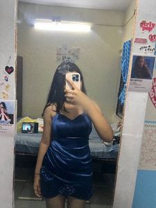 Satin Blue Mini Dress