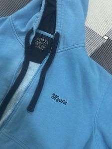 Mysta Blue Zip-Up Hoodie sweatshirt