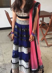 Elegant Blue Sequined Lehenga Choli