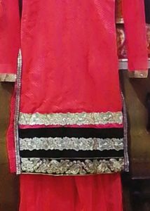 Vibrant Dark Pink Kurta Dupatta Sharara Set