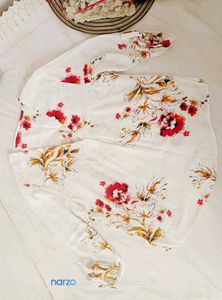 White Floral Print Blouse