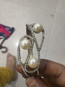 Elegant Pearl &amp; Crystal Bangle