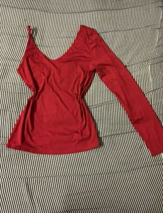 Red Long Sleeve Top
