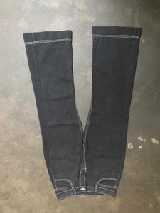 Black Flare Jeans with Contrast Stitching