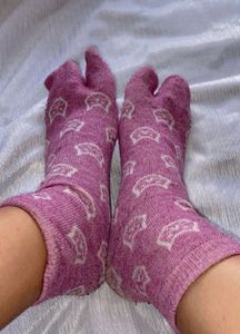 Pink Tabi Socks with Pattern