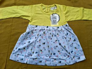 Cute Baby Girls Yellow Print Dress