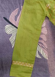 Pista green cape with inner gown