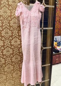 Pink Fluffy Fishtail Dress