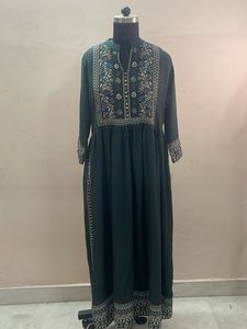 Embroidered Teal Kurta