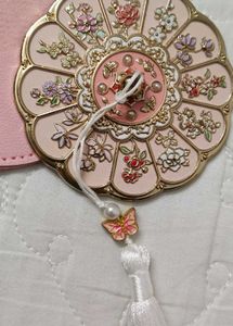 Twelve flower portable  pocket mirror with tassel