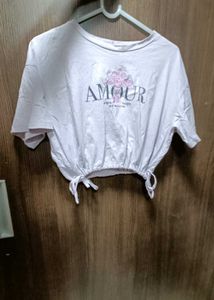 Amour Ruched Crop Tee