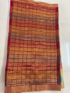 Elegant pure Cotten with Zari work Saree