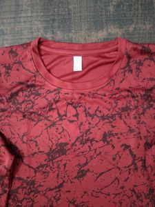 Yuvaa Dark Maroon Round Neck Tshirt For Men