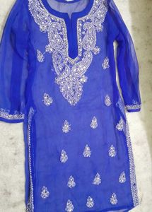 Royal Blue Embellished Kurti