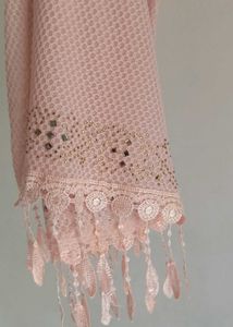 Embellished Pink Net Dupatta