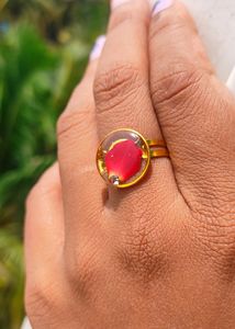 Real Rose Petal Adjustable Ring