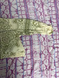 Stylish Paisley Cropped Print Shirt