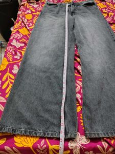 Grey Wide Leg Jeans