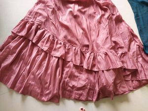 flared chaniya choli with frills and khatli work b