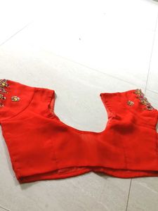 orange Embellished Blouse