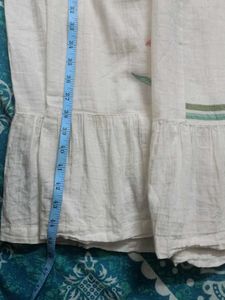 White Sleeveless Midi Dress with Embroidery
