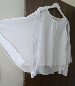 Sheer White Flowy Blouse