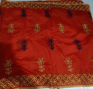 Vibrant  Red ♥️ Embroidered Dupatta