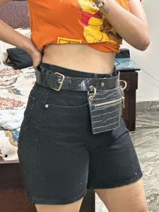 Black Belt With Pouch