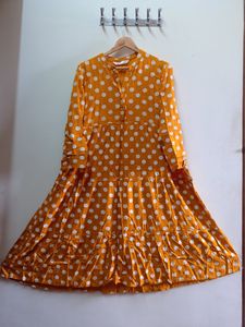 Mustard Dots Kurti 42to44 Bist