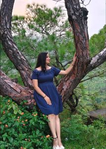 Elegant Off-Shoulder Blue Dress