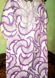 Vibrant Purple Floral Print Kurta