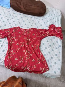 Red Floral Print Kurti