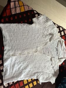 White Textured Top