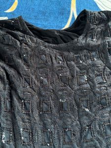 Black Sequined Chikankari Kurta