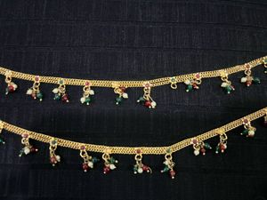 Gold Plated Anklets with Beads