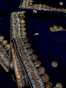 Elegant Navy Blue Saree