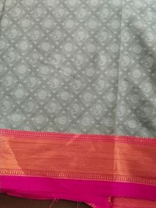 Beautiful Sea Green Saree With  Jacquard Blouse