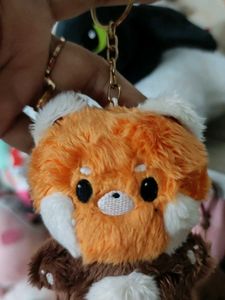 Cute Red Panda Plush Keychain