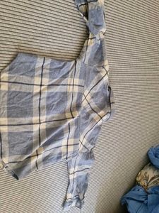 Blue Plaid Long Sleeve Shirt