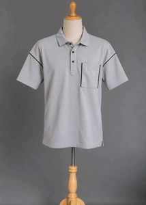 Men's Grey Polo Shirt with Black Trim