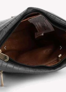 Caprese Black Croc Embossed Shoulder Bag