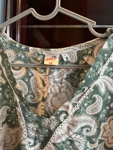 Green Paisley Print Kurta