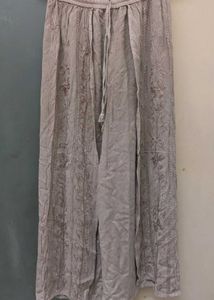 Embroidered slit Palazzo Pants