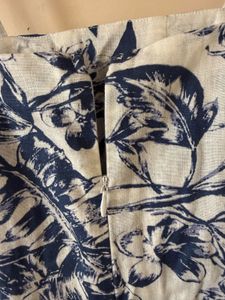 Linen Blue &amp; White Floral Dress