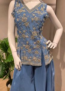💙✨️Blue Embroidered Sharara Set✨️💙