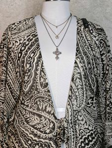 Bohemian Paisley Print Kimono Top