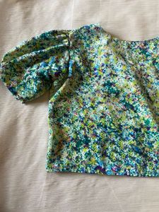 Custom made green crop top