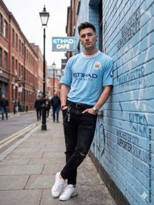 💯OG Manchester City FC Etihad Airways Jersey