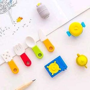 Kitchen utensils and food shape eraser, stationary